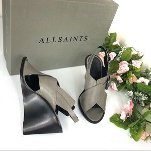 Allsaints made in Brazil dark grey sandals size 36